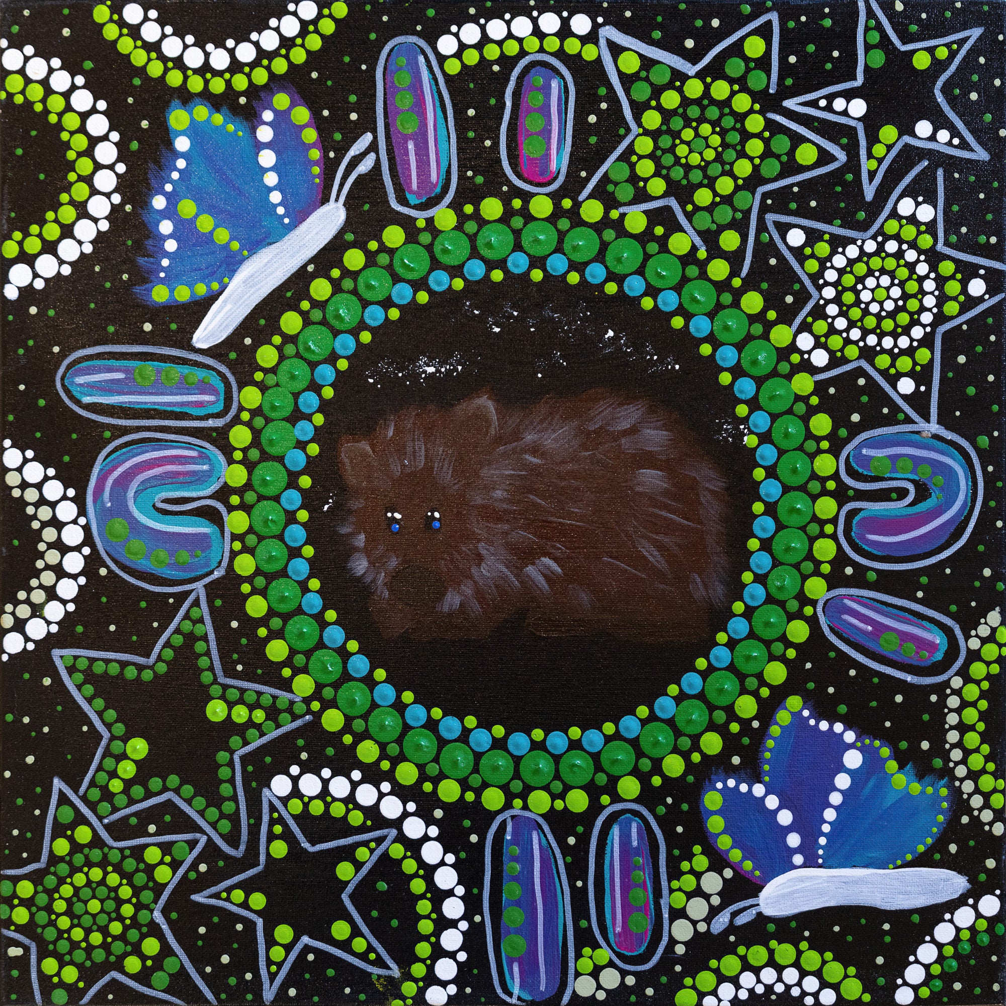 Echoes Of The Bush Wombat Original Artwork