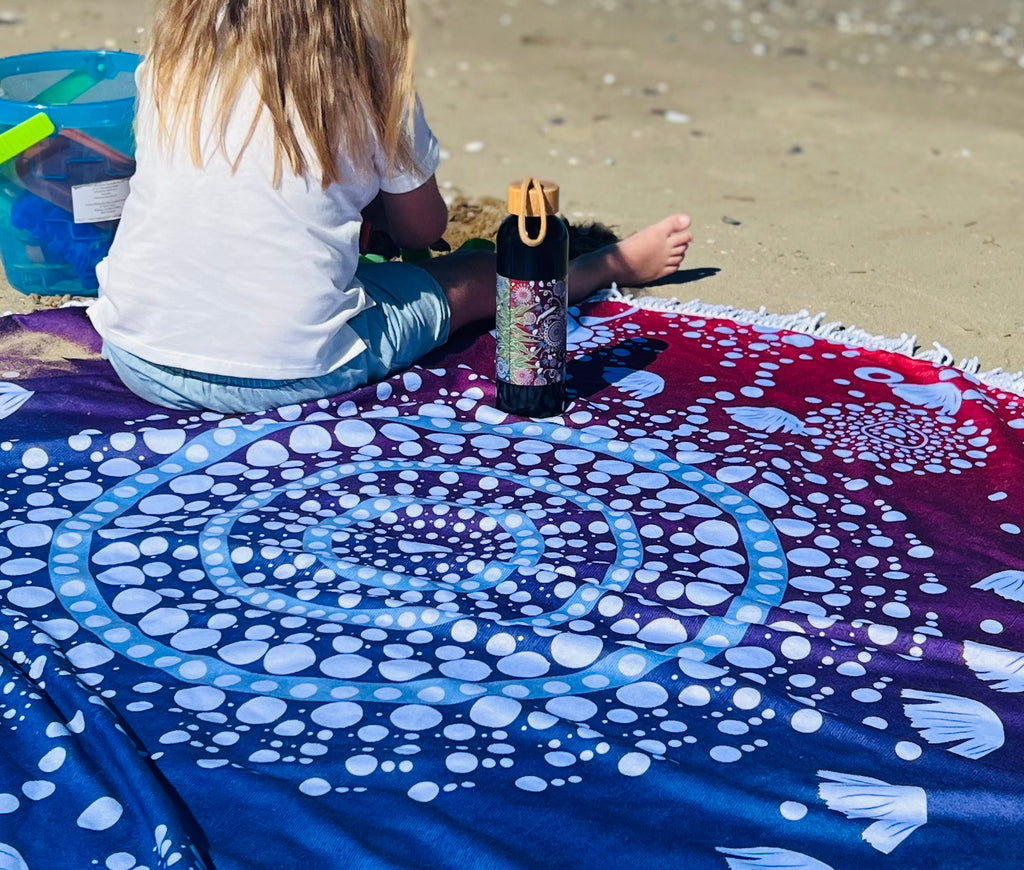Winters New Moon 150cm Round Beach Towel