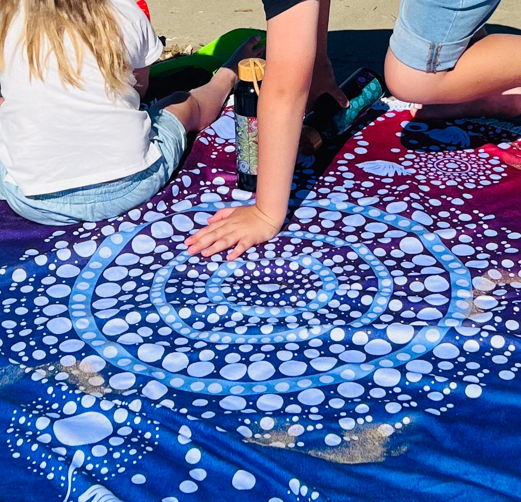 Winters New Moon 150cm Round Beach Towel