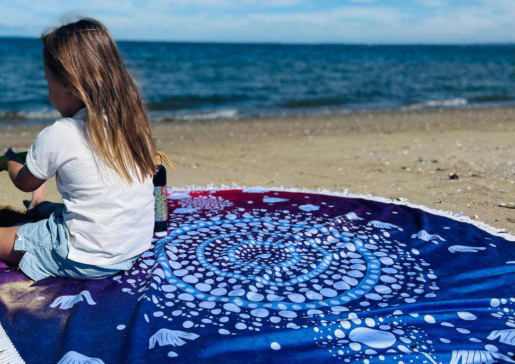 Winters New Moon 150cm Round Beach Towel