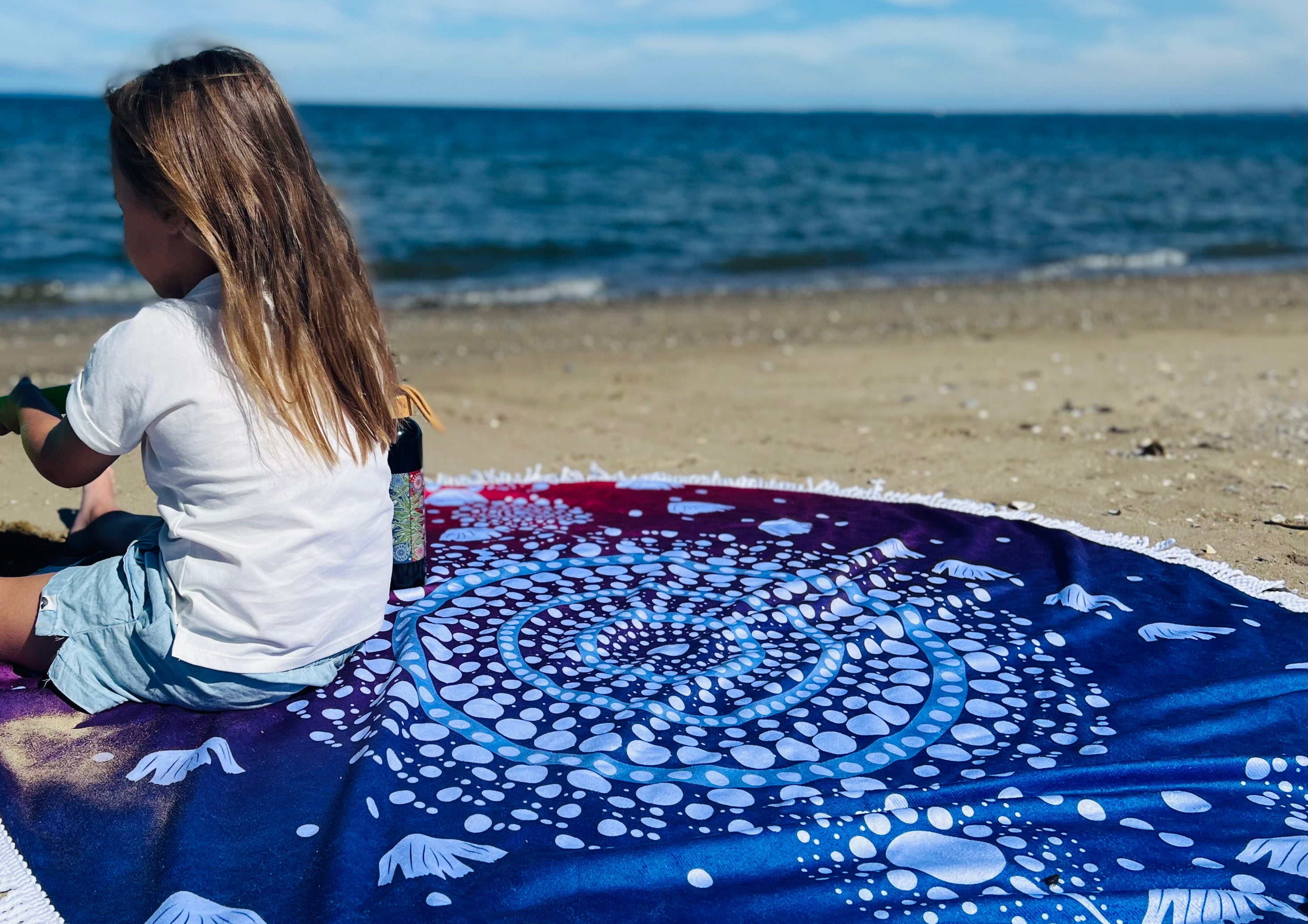 Winters New Moon 150cm Round Beach Towel