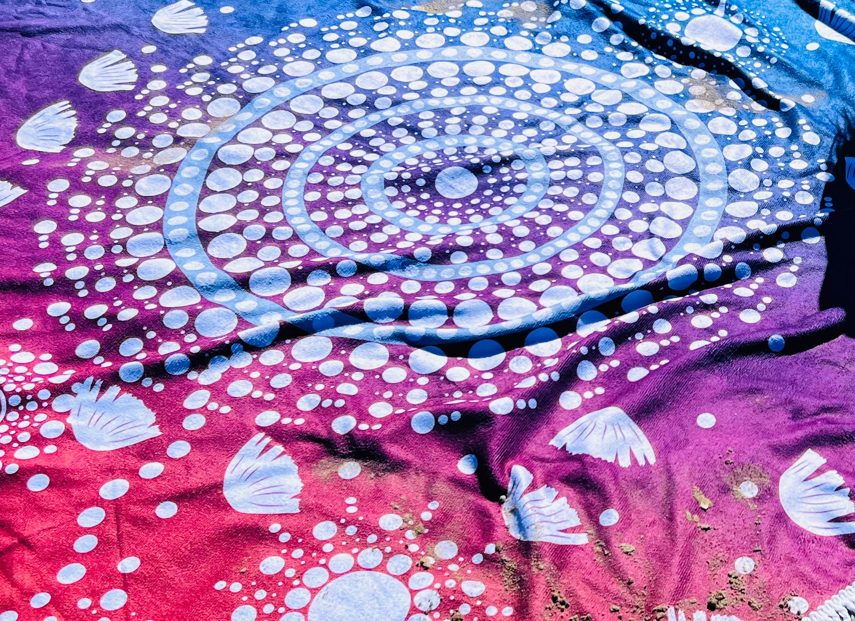 Winters New Moon 150cm Round Beach Towel